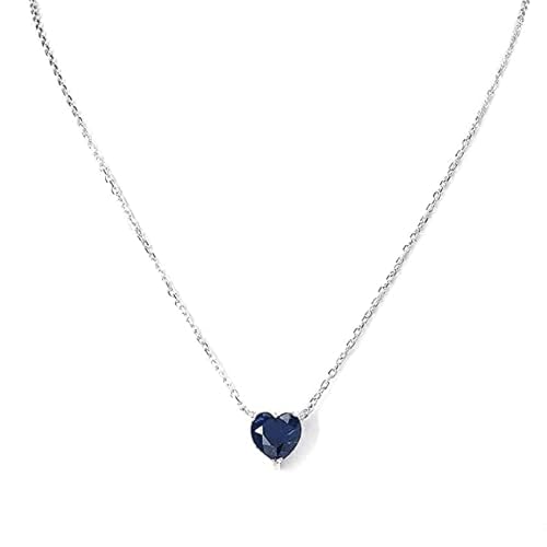 Swarovski Blue Heart Crystal 925 Sterling Chain